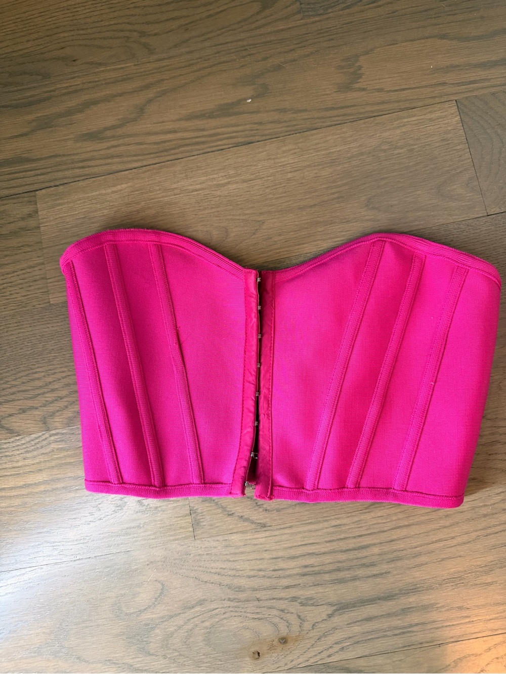 Strapless Pink Boned Crop Top